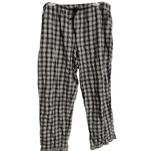 Black and White Checkered Pajama Pants with Relaxed Fit